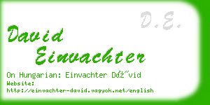 david einvachter business card